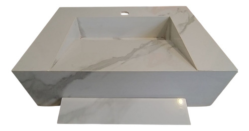 Bacha Para Baño 40x60cm (con Mesada Vanitory De Porcelanato) Blanco Brillante