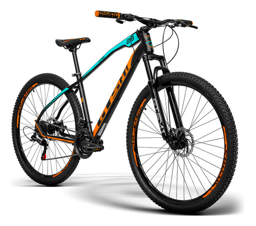 Bicicleta Aro 29 Gts Câmbios Shimano Freio À Disco 21v Gx C Cor Azul-laranja Tamanho do quadro 15