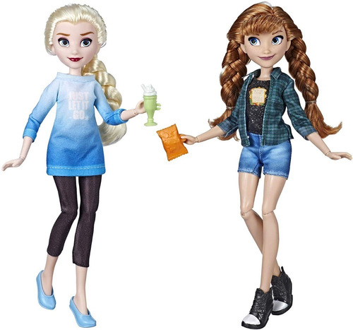 Disney Princess Set Muñecas Elsa Y Anna Juguete Niñas