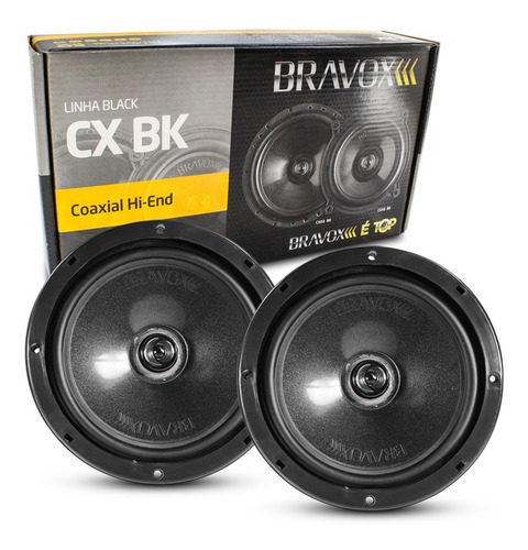 Par Alto Falante Bravox Coaxial Hi-end 6 Polegadas 120wrms