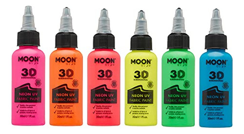 Pintura De Tela Neon Uv 3d, 30 Ml, Juego De 6, Pintura ...