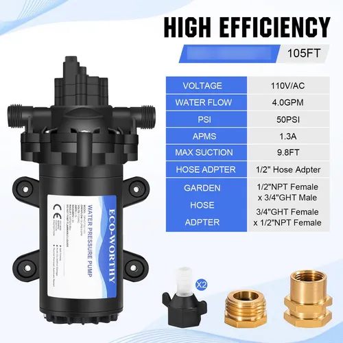 Bomba De Presión De Agua Industrial 110v 4.0gpm 50psi