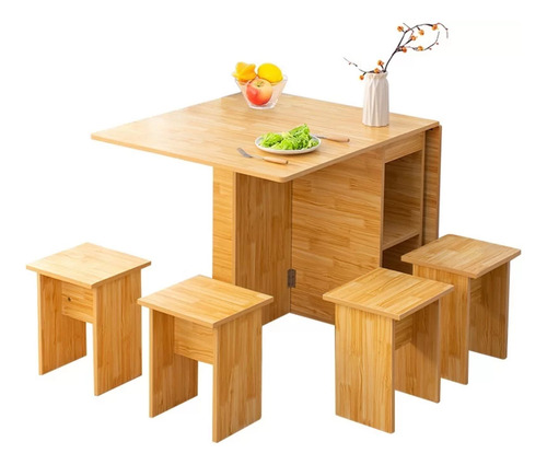 Comedor Plegable Para 4 Personas Incluye 4 Pisos 140x80x76