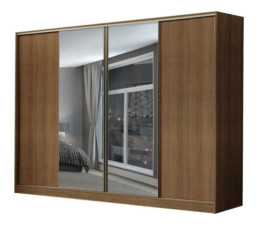 Guarda-roupa Casal Madesa Londres 4 Portas Correr 6 Gavetas Cor Rustic XA16685Z7-2E