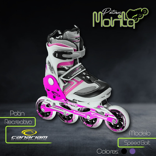 Patines En Línea Canariam Speed Bolt Ajustables Curso Gratis