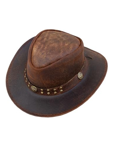 Sombrero De Cuero Con Campanas Y Clavos Para Hombre Y Mujer.