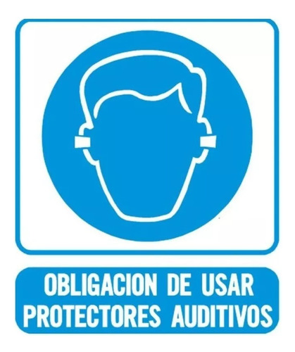 Cartel Obligación Usar Protectores Auditivos 22x26 Seguridad
