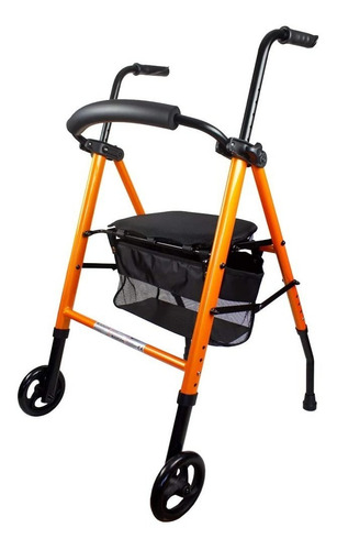 Andadera Rollator Básica Tapiceria Nylon Plegable Ajustable