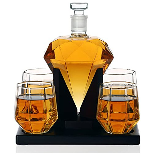 Juego De Decantador De Whisky De Cristal Con 4 Vasos, Decant