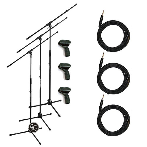 Combo 3 Pie De Microfono 3 Pipetas 3 Cables Garantia Oficial