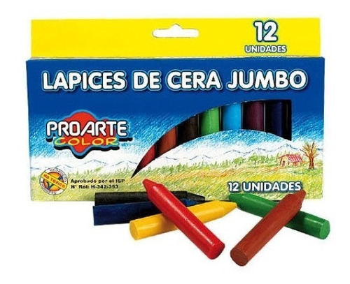 Lapices De Cera Jumbo Proarte Color 12 Colores