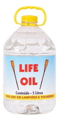 Óleo Mineral P/ Tocheiro Lamparinas Jardim Life Oil 5 Litros