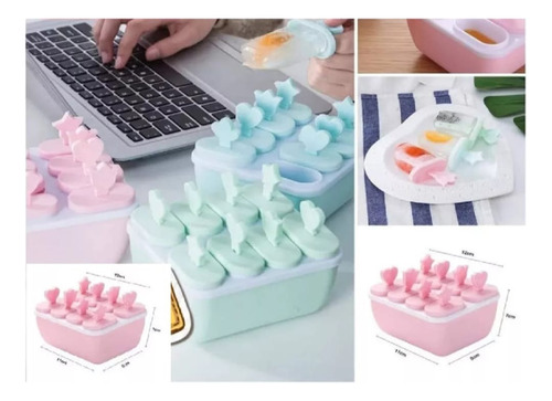 Set X 8 Moldes De Silicona Paletas Para Helados Niños Cocina