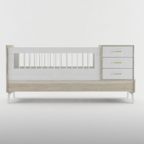Imagen 4 de 10 de Cama Cuna Multifuncion 1 Plaza Cajones Mesa De Luz - Elsie