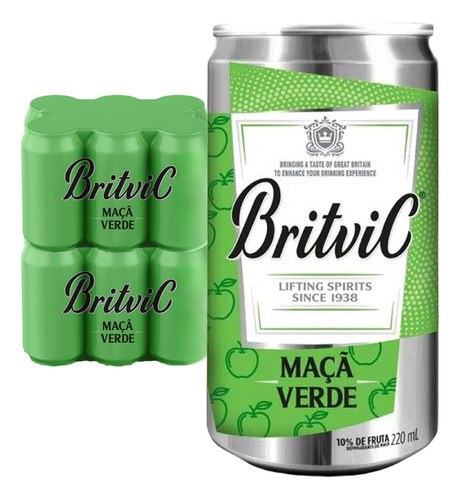 Refrigerante De Maçã Verde Britvic 220ml (12 Latas) Kit