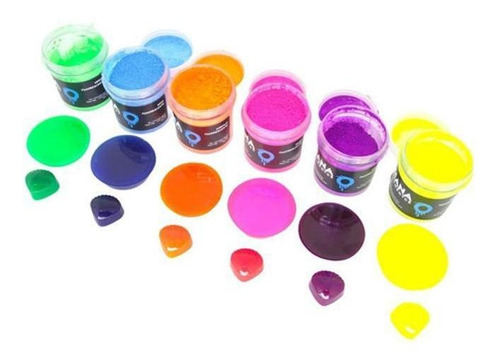 6 Pigmentos Fluorescente/perolado Para Resinas Embalagem 40g