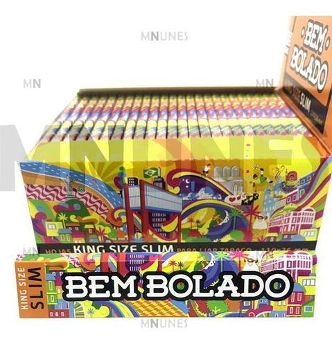 Caixa Seda Bem Bolado Laranja King Size Slim Com 50 Livretos