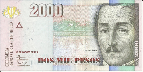 Colombia 2000 Pesos 18 Agosto 2012