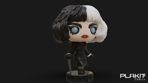 Imagen 4 de 5 de Muñeco Cruella Figura Para Pintar Plakit Coleccion
