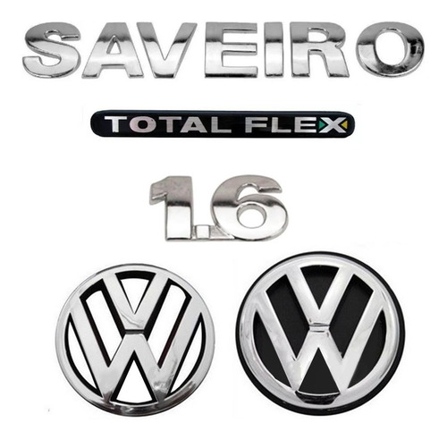 Imagem 1 de 5 de Kit Emblemas Saveiro 1.6 Flex - G4 Geracao 4 - 2006 A 2010