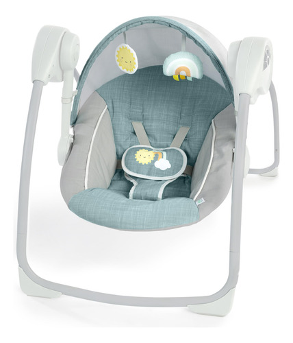 Columpio Portátil Con Toldo Y Asiento Reclinable Gris Unisex