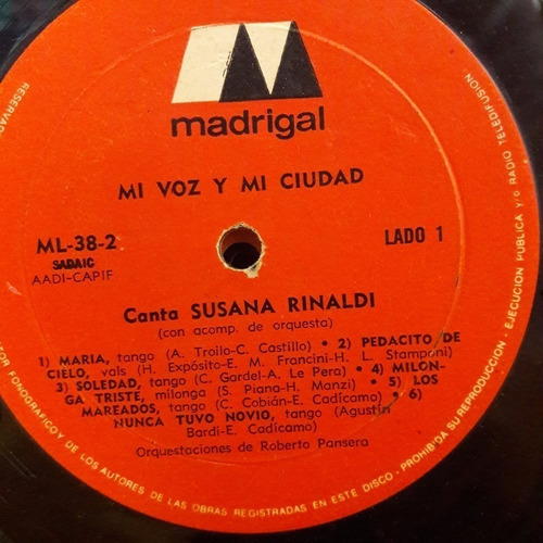 Sin Tapa Disco Susana Rinaldi Mi Voz Y Mi Ciudad T0