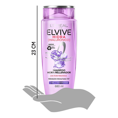 Imagen 4 de 8 de Shampoo Hidra Hialuronico 680 Ml Elvive