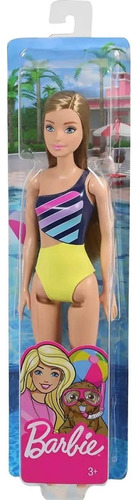 Muñeca Barbie Beach Básica Castaña Mattel