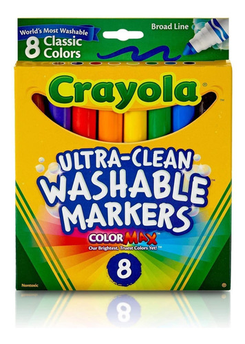 Crayola Canetinhas Super Laváveis Traço Grosso Color Max 8
