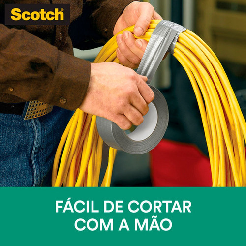 Fita Adesiva Silver Tape 45mmx5m Scotch Cinza 3m Resistente
