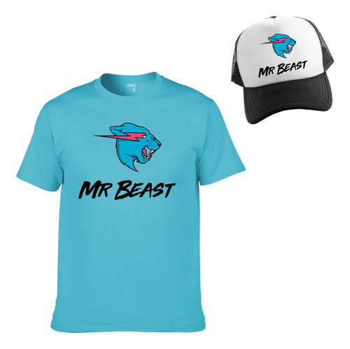 Pack Remera Algodón 100% + Gorra  Mr Beast Niños 