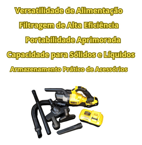 Aspirador A Bateria Dewalt 20v Com Bateria Carregador