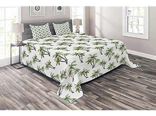 Ambesonne Tropical Coverlet, Retro Tropic Jungle Theme Con P