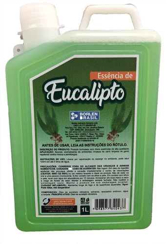 Essência De Eucalipto Concentrado Para Sauna 1 Litro