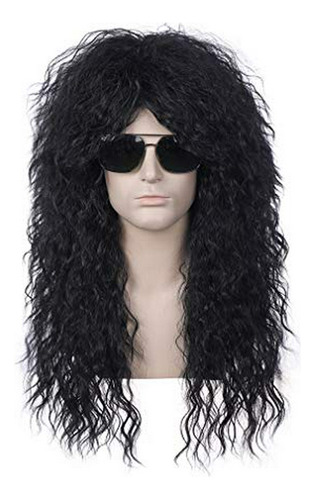 Pelucas - Beron 70s 80s Mens Rocking Dude Wig Punk Heavy Met