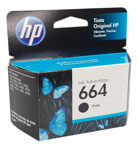 Cartucho Hp 664 Preto Original - 2136 2676 3776 5076 5276