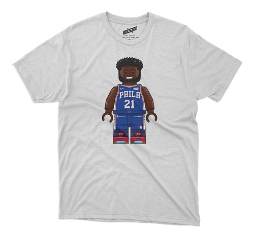 Remera Nba Joel Embiid Philadelpia 76ers Lego Algodon Blanca