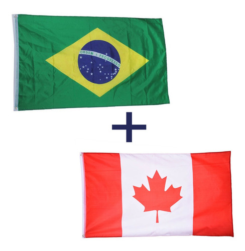 2 Bandeiras Brasil Canada 150x90cm Mercado Livre