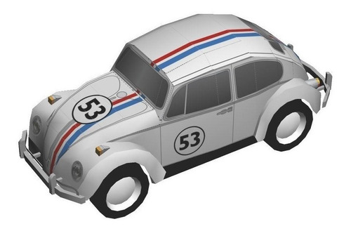 Modelo De Papel 3d Volkswagen Car Beetle Herbie