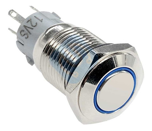 Botón Pulsador Metálico 16mm X 5 Unidades 12/24v Auto Moto