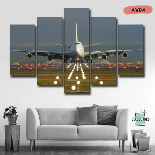  Poliptico Moderno 100x50  Cuadro Personalizable Aviones 