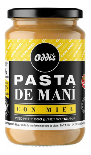 Pasta De Mani Con Miel Oddis Sin Tacc X 350 Grs.