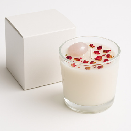 Vela Aromática Con Piedras Energéticas Y Ojo Turco Protector Coral Claro Paris Garden