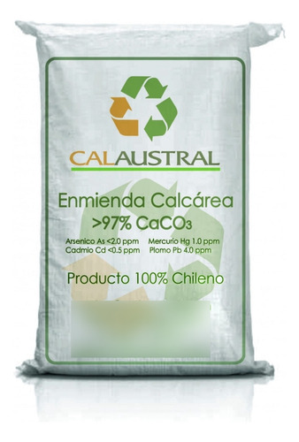 Cal Agrícola 25 Kg - Carbonato De Calcio 97% De Pureza