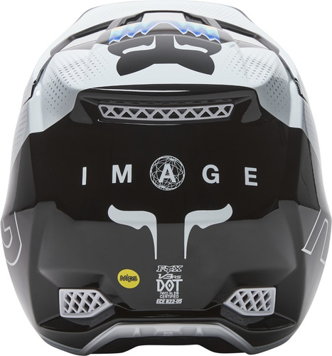 Imagen 5 de 5 de Casco Motocross Fox - V3 Rs Relm #28015 - Black/white