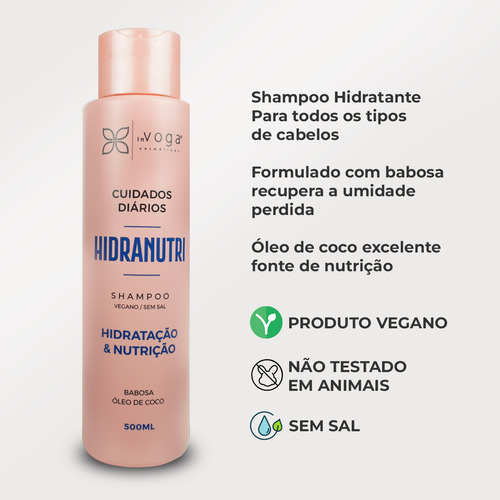 Shampoo Hidranutri 500ml - Hidratação E Nutrição Capilar