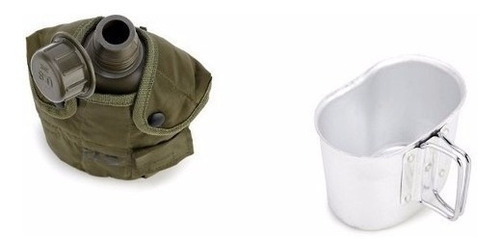 Cantimplora Militar Americana 3 En 1 / 1 Litro Verde Origina