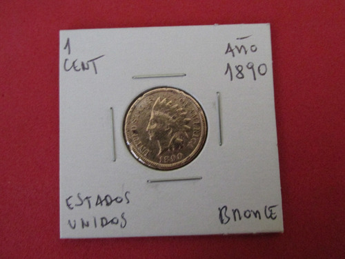 Moneda 1 Centavo Estados Unidos De Bronce Año 1890