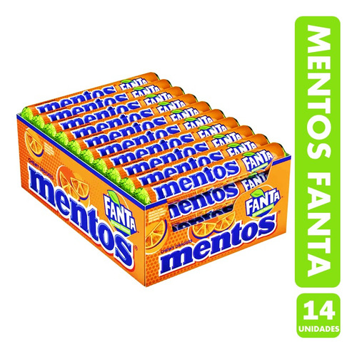 Mentos Fanta  Caramelos Sabor Naranja (caja Con 14uni)