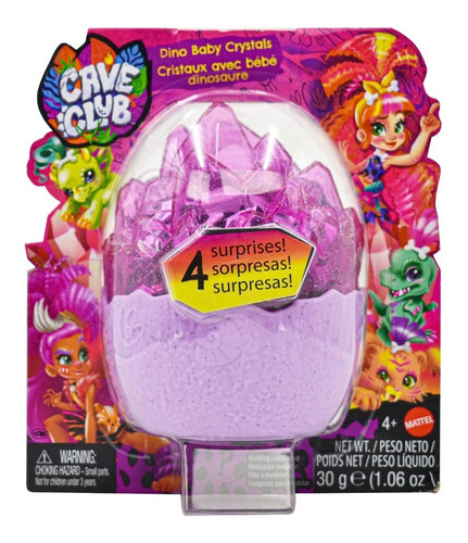 Cave Club Dino Baby Cristals 4 Sorpresas Violeta Mattel